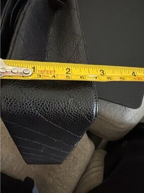 CHANEL Black Textured Leather Shoulder Bag